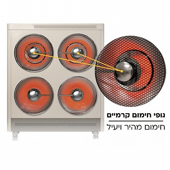 Alternative view of תנור חימום קרמי מקרן רביעייה עוצמתי במיוחד 3000W עם שלט NRI-9300 UNIVERSE
