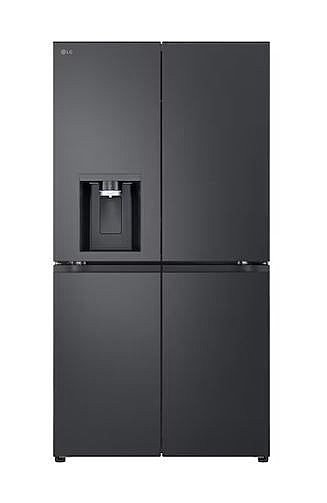 מקרר‑מקפיא יוקרתי 4 דלתות שחור מט אל ג'י LG GMF960EV4E בנפח עצום 646 ליטר עם טכנולוגיית NatureFRESH