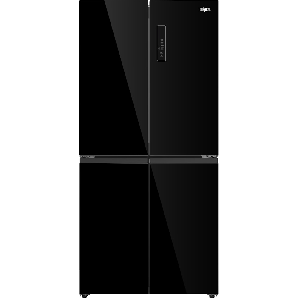מקרר 4 דלתות 601 ליטר General ג'נרל GE665GB זכוכית שחורה