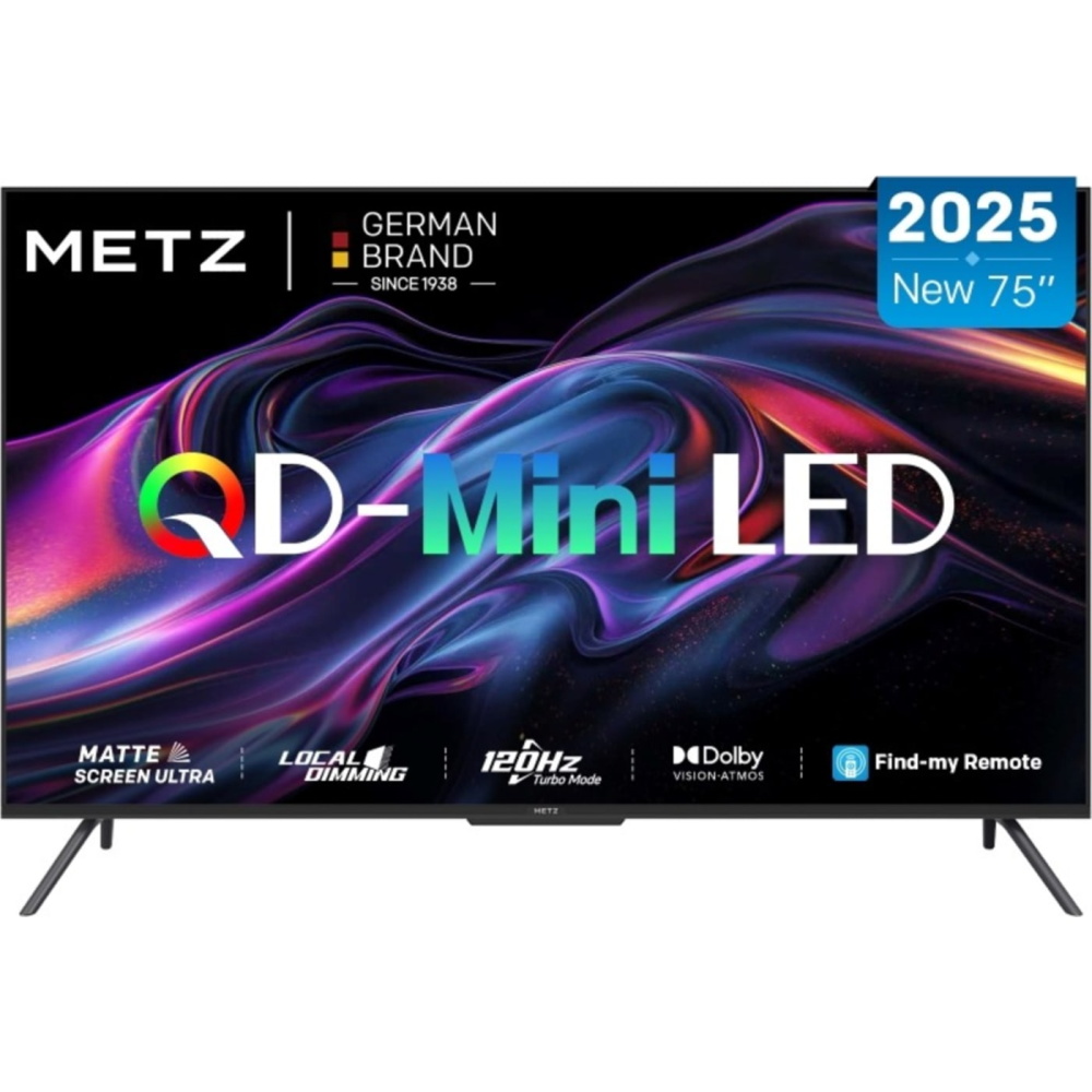 טלוויזיה חכמה 75" Metz 4K QLED Mini LED מץ 75MNF8200Z