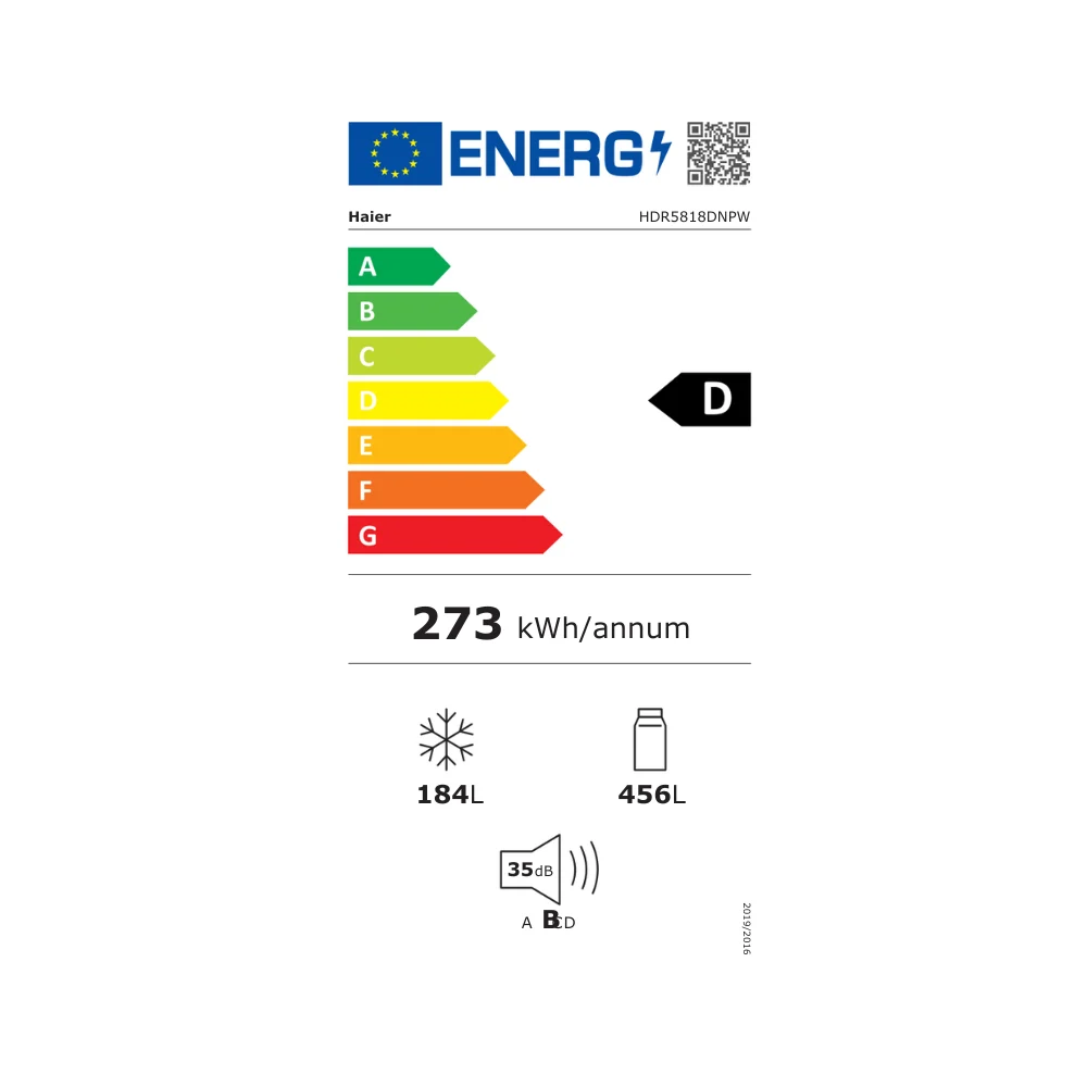 Alternative view of מקרר מקפיא תחתון 638 ליטר נטו Haier HDR5818DN צבע נירוסטה